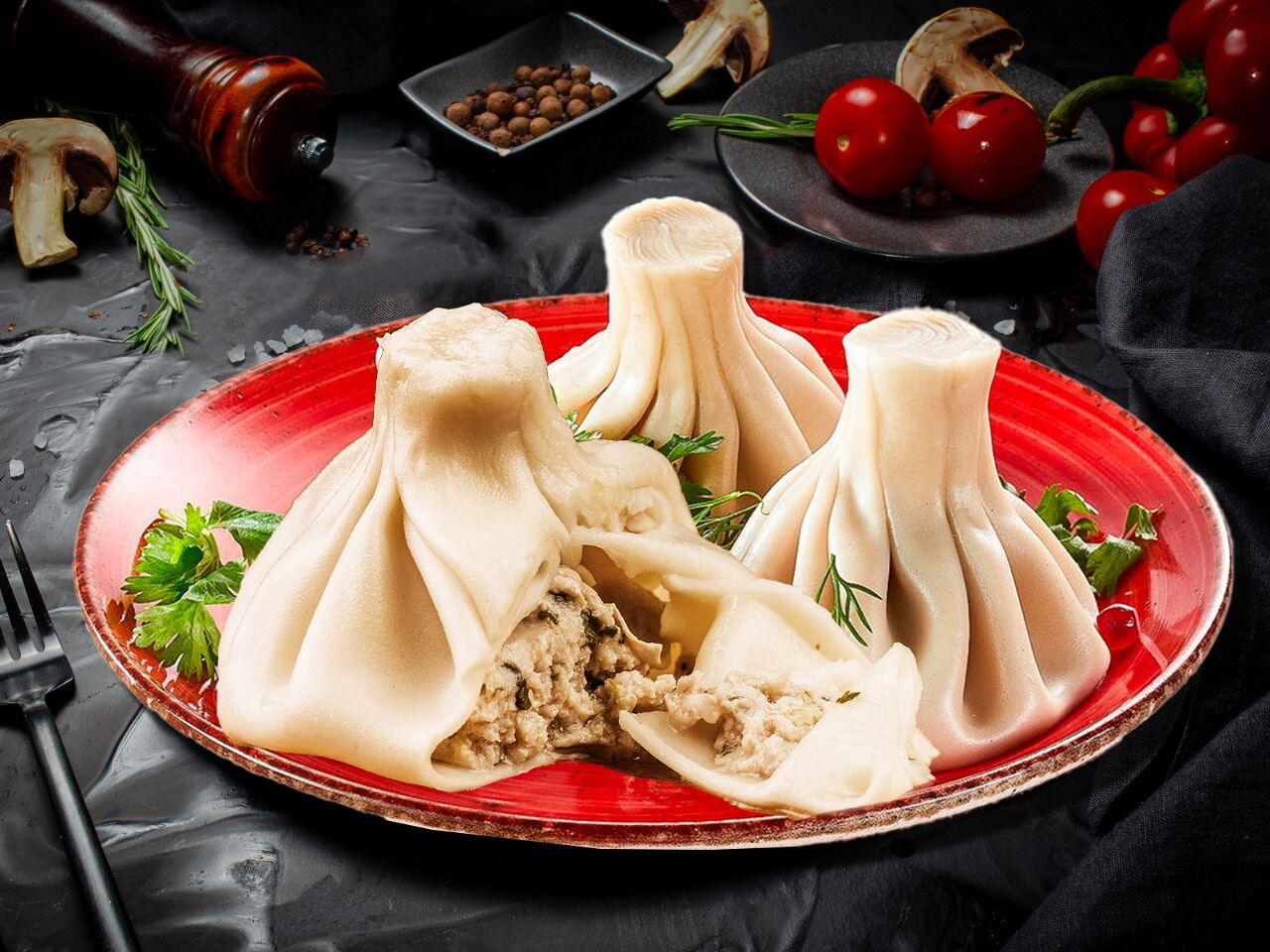 Хинкали — сочные грузинские пельмени, 6 шт.